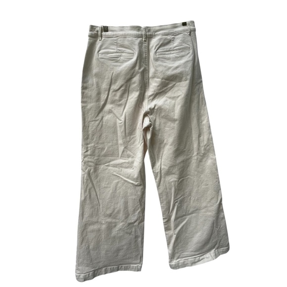 Ann Taylor The Trouser Wide Leg Jeans Women’s Size 16 Ivory High Waist - Picture 2 of 6